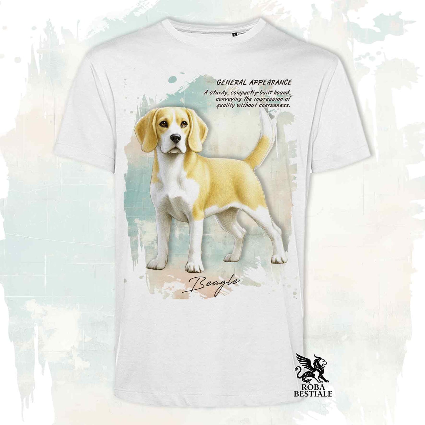 T-Shirt APPEARANCE - BEAGLE Limone e Bianco - Bianca o Beige, da Uomo o da Donna - dalla XS alla 5XL