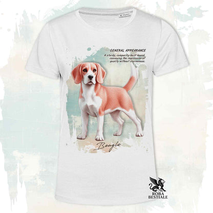 T-Shirt APPEARANCE - BEAGLE Rosso e Bianco - Bianca o Beige, da Uomo o da Donna - dalla XS alla 5XL