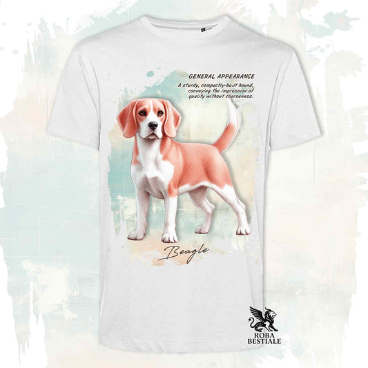 T-Shirt APPEARANCE - BEAGLE Rosso e Bianco - Bianca o Beige, da Uomo o da Donna - dalla XS alla 5XL