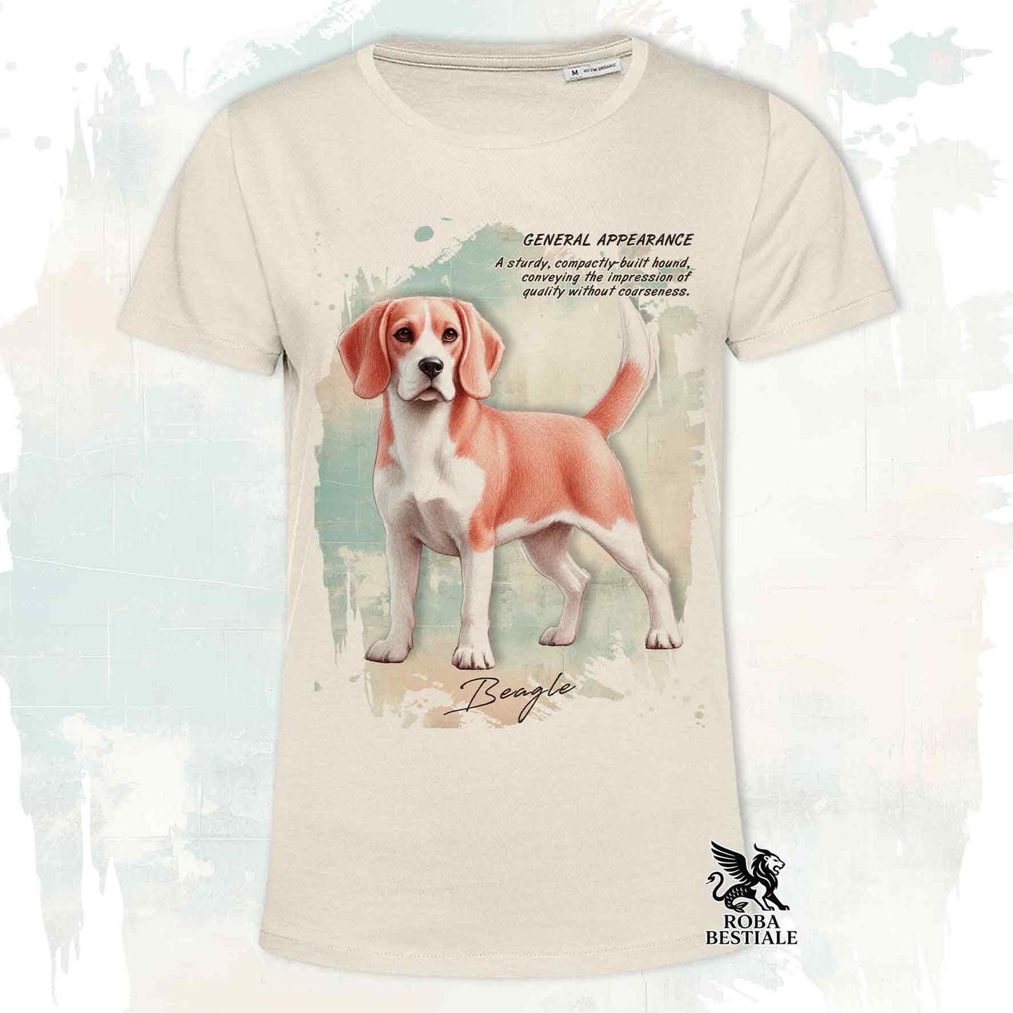 T-Shirt APPEARANCE - BEAGLE Rosso e Bianco - Bianca o Beige, da Uomo o da Donna - dalla XS alla 5XL
