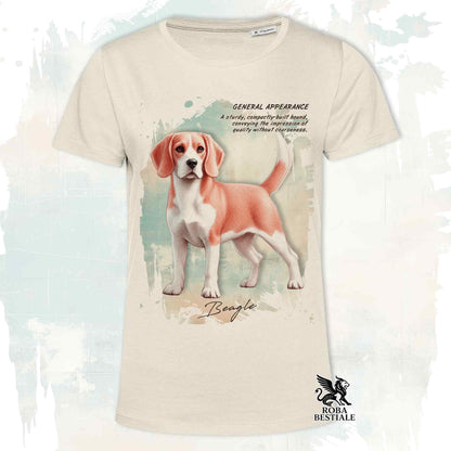 T-Shirt APPEARANCE - BEAGLE Rosso e Bianco - Bianca o Beige, da Uomo o da Donna - dalla XS alla 5XL