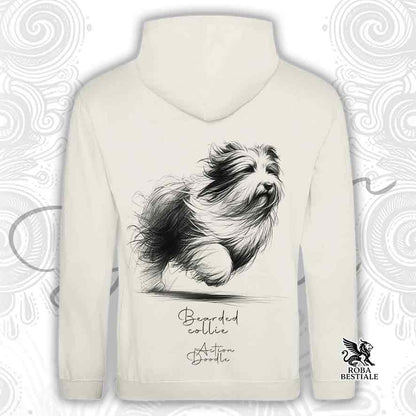 Sweat à capuche ACTION DOODLE - BEARDED COLLIE - Avec Capuche et Grandes Poches, plusieurs coloris, Unisexe - du XS au 3XL