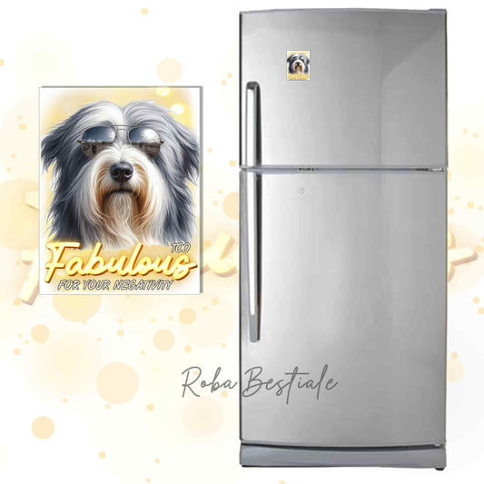 Calamita TOO FABULOUS - BEARDED COLLIE - in MDF - 7x5 cm