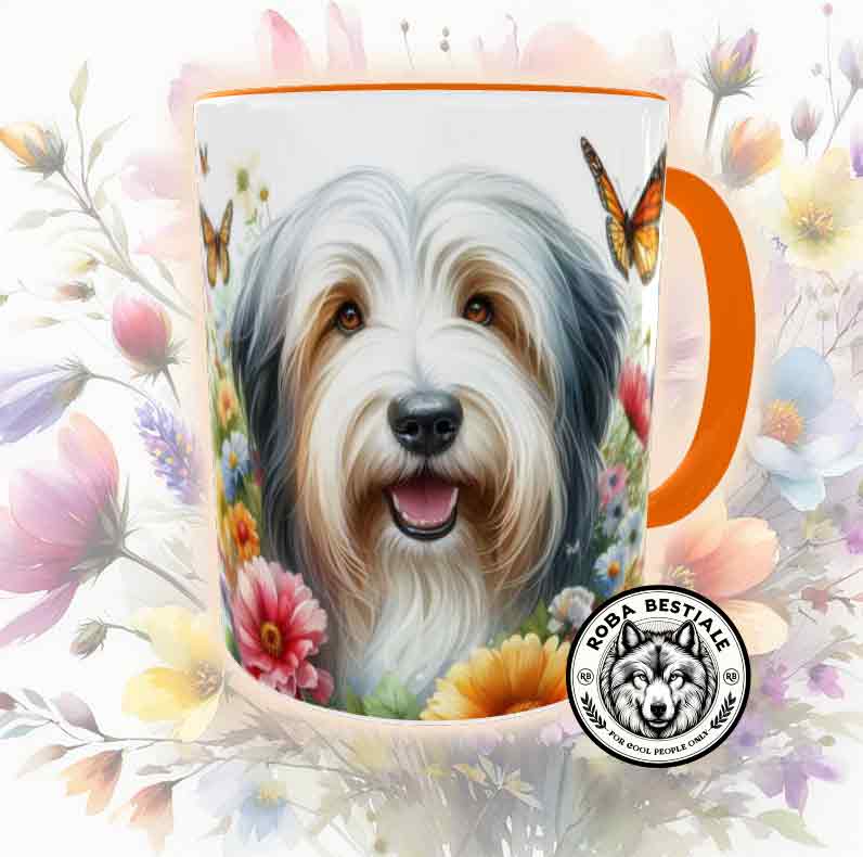 SPRING LOVE - BEARDED COLLIE mug