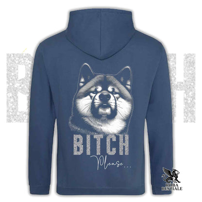 Felpa BI**H, PLEASE - AKITA INU - Con Cappuccio e Tasconi, Unisex, in tanti colori - dalla XS alla 5XL