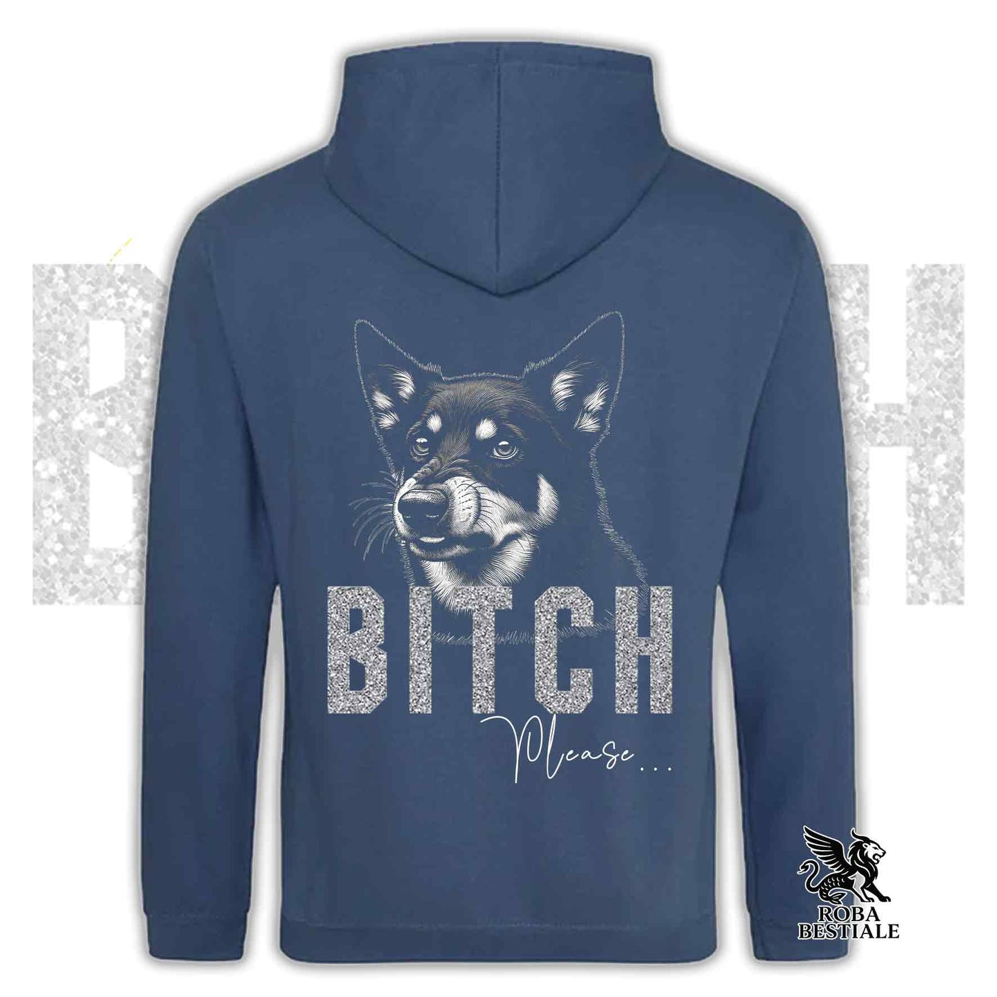 Felpa BI**H, PLEASE - AUSTRALIAN KELPIE - Con Cappuccio e Tasconi, Unisex, in tanti colori - dalla XS alla 5XL