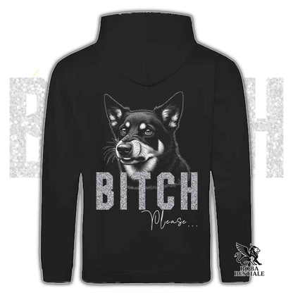 Felpa BI**H, PLEASE - AUSTRALIAN KELPIE - Con Cappuccio e Tasconi, Unisex, in tanti colori - dalla XS alla 5XL