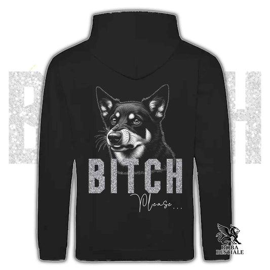 Felpa BI**H, PLEASE - AUSTRALIAN KELPIE - Con Cappuccio e Tasconi, Unisex, in tanti colori - dalla XS alla 5XL