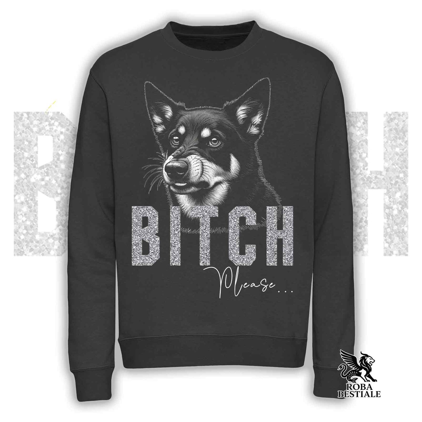 Felpa BI**H, PLEASE - AUSTRALIAN KELPIE - Girocollo, Unisex, in tanti colori! - dalla XS alla 3XL