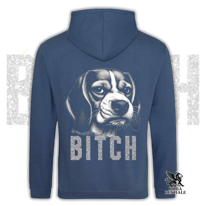 Felpa BI**H, PLEASE - BEAGLE - Con Cappuccio e Tasconi, Unisex, in tanti colori - dalla XS alla 5XL
