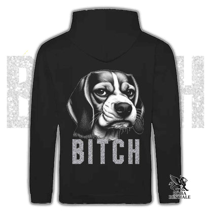Felpa BI**H, PLEASE - BEAGLE - Con Cappuccio e Tasconi, Unisex, in tanti colori - dalla XS alla 5XL