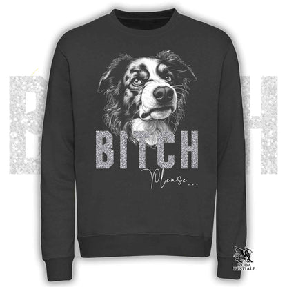 Felpa BI**H, PLEASE - BORDER COLLIE Blue Merle - Girocollo, Unisex, in tanti colori! - dalla XS alla 3XL