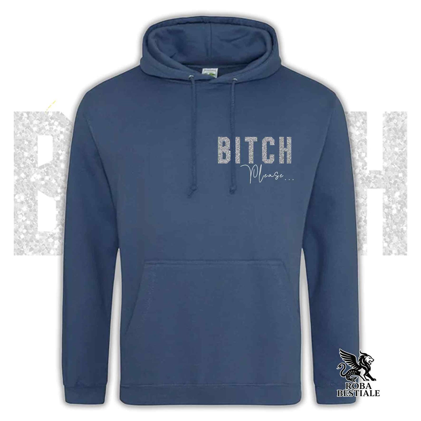 Felpa BI**H, PLEASE - SETTER INGLESE - Con Cappuccio e Tasconi, Unisex, in tanti colori - dalla XS alla 5XL
