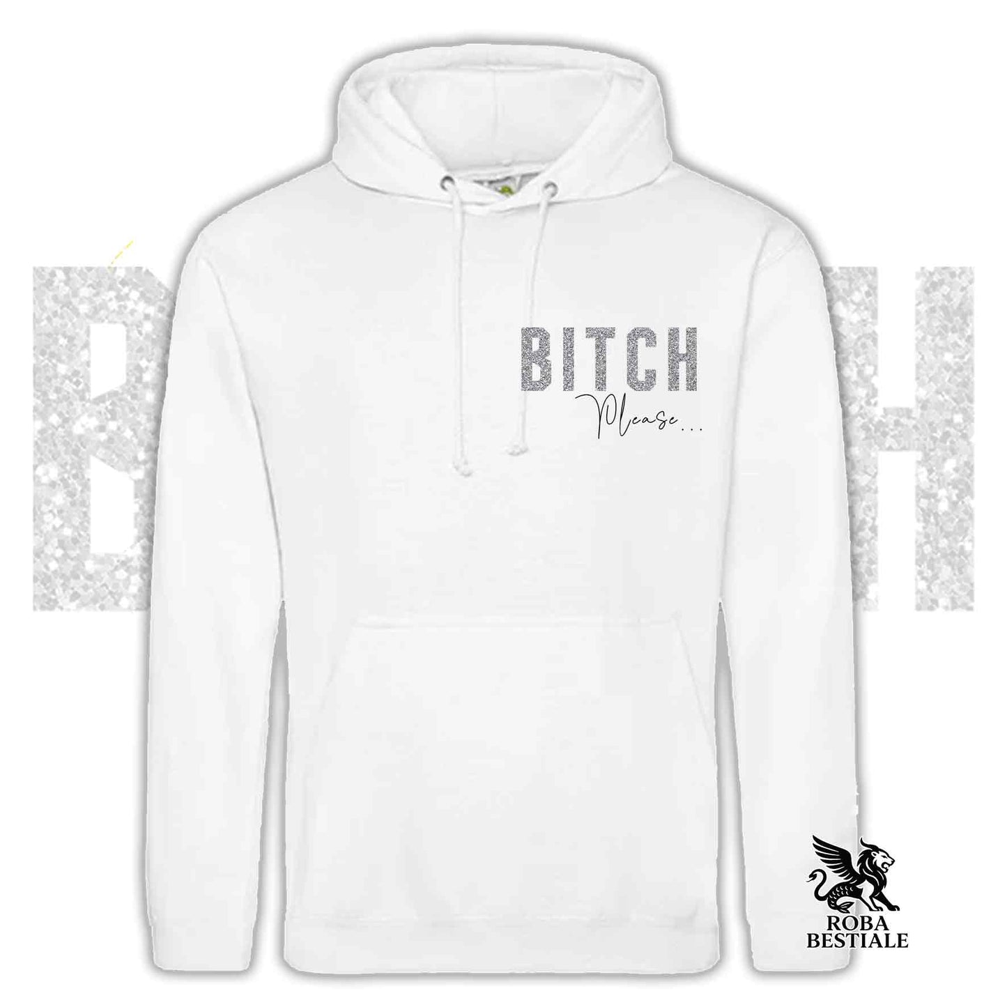 Felpa BI**H, PLEASE - SETTER INGLESE - Con Cappuccio e Tasconi, Unisex, in tanti colori - dalla XS alla 5XL