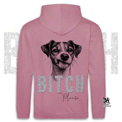 Felpa BI**H, PLEASE - JACK RUSSELL TERRIER Smooth - Con Cappuccio e Tasconi, Unisex, in tanti colori - dalla XS alla 5XL