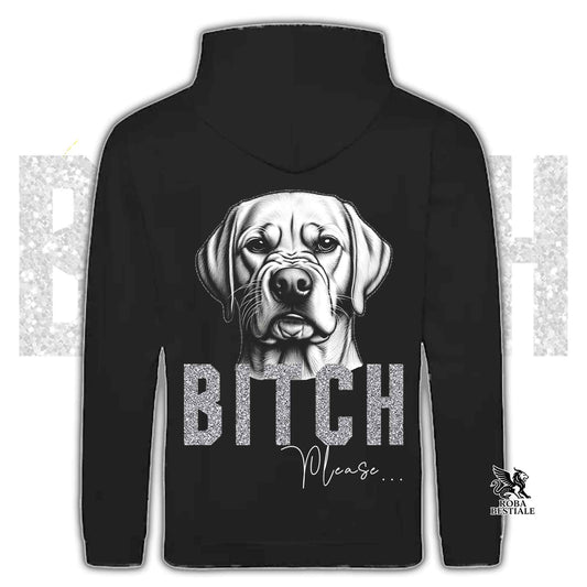 Felpa BI**H, PLEASE - LABRADOR RETRIEVER Giallo - Con Cappuccio e Tasconi, Unisex, in tanti colori - dalla XS alla 5XL