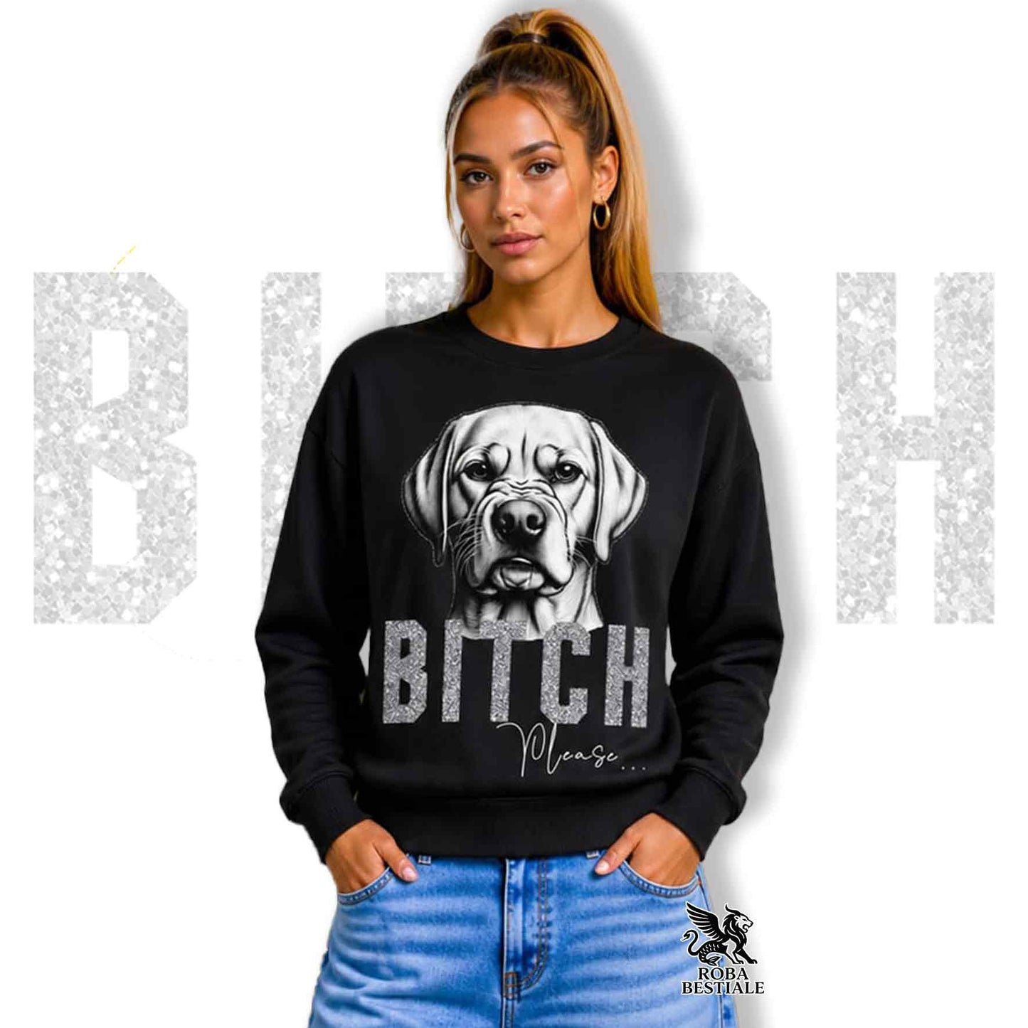 Felpa BI**H, PLEASE - LABRADOR RETRIEVER Giallo - Girocollo, Unisex, in tanti colori! - dalla XS alla 3XL