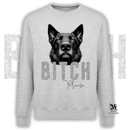 Felpa BI**H, PLEASE - PASTORE TEDESCO da Lavoro Grigione - Girocollo, Unisex, in tanti colori! - dalla XS alla 3XL