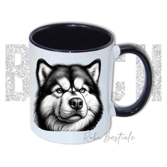 Tazza BI**H, PLEASE - ALASKAN MALAMUTE - In Ceramica, con manico e interno colorato - 330 ml