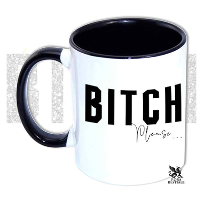 Tazza BI**H, PLEASE - AIREDALE TERRIER - In Ceramica, con manico e interno colorato - 330 ml