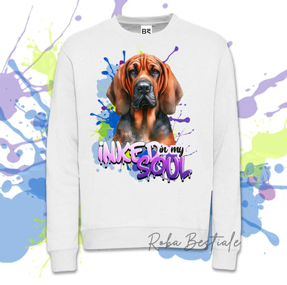 Felpa Invernale INKED SOUL - BLOODHOUND Red - Girocollo, Unisex, in tanti colori! - dalla XS alla 3XL