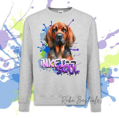 Felpa Invernale INKED SOUL - BLOODHOUND Red - Girocollo, Unisex, in tanti colori! - dalla XS alla 3XL