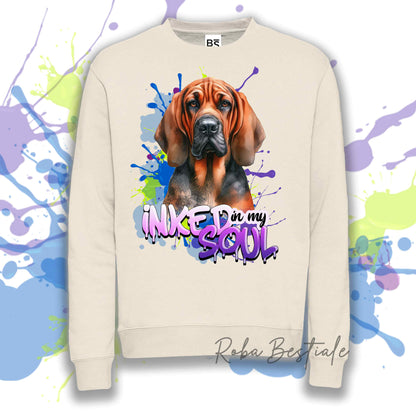 Felpa Invernale INKED SOUL - BLOODHOUND Red - Girocollo, Unisex, in tanti colori! - dalla XS alla 3XL