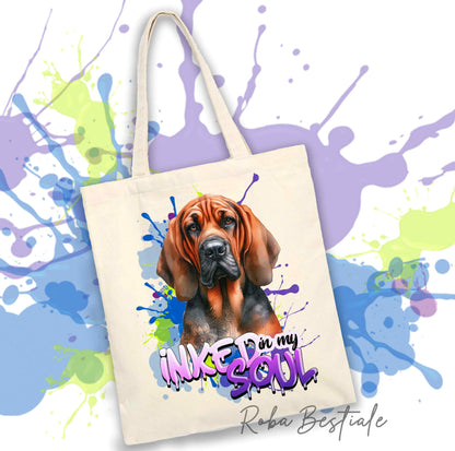 Shopper INKED SOUL - BLOODHOUND Red - 100% Cotone, diversi colori disponibili