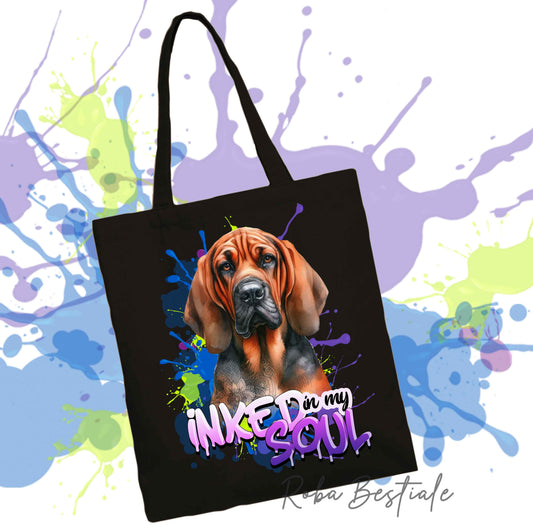 Shopper INKED SOUL - BLOODHOUND Red - 100% Cotone, diversi colori disponibili