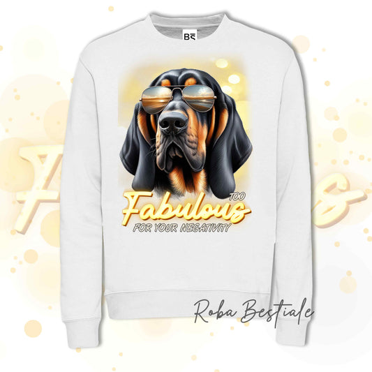 Felpa Invernale TOO FABULOUS - BLOODHOUND Black and Tan - Girocollo, Unisex, in tanti colori! - dalla XS alla 3XL