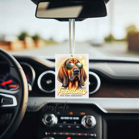 Deodorante Auto TOO FABULOUS - BLOODHOUND Fegato Focato - In Feltro, con cordino - 7,5 x 10 cm