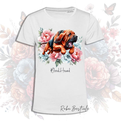 T-Shirt PEONY - BLOODHOUND Nero Focato (con sella) - Bianca, Uomo o Donna - dalla XS alla 5XL