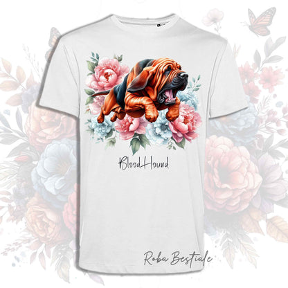 T-Shirt PEONY - BLOODHOUND Nero Focato (con sella) - Bianca, Uomo o Donna - dalla XS alla 5XL