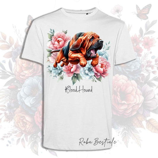 T-Shirt PEONY - BLOODHOUND Nero Focato (con sella) - Bianca, Uomo o Donna - dalla XS alla 5XL