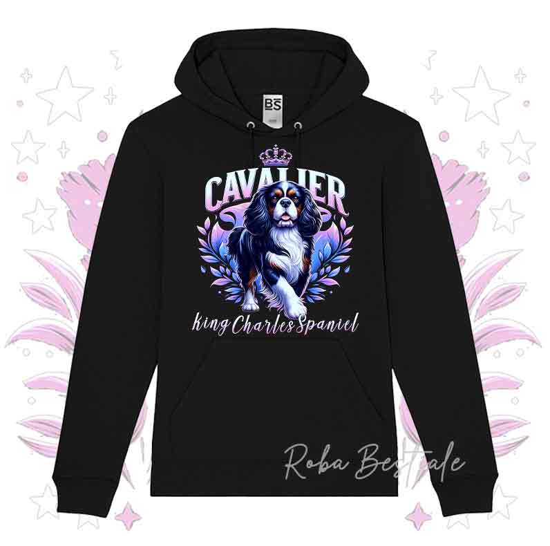 Felpa Invernale BLOSSOM BEAUTY - CAVALIER KING CHARLES SPANIEL - Unisex - Nera o Grigia - dalla XS alla 3XL