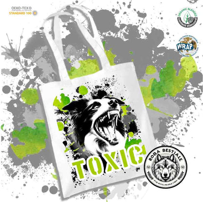 Tote Bag BORDER COLLIE Bianco e Nero - Collezione Toxic