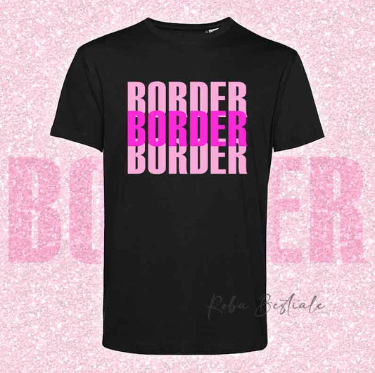 T-Shirt SOLO SCRITTE - BORDER COLLIE - Nera, scritta in Vinile, in colore a scelta - Uomo o Donna - dalla XS alla 5XL