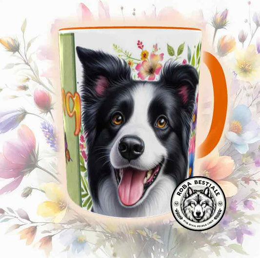 Tazza SPRING LOVE - BORDER COLLIE Bianco & Nero