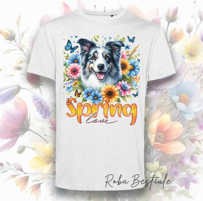SPRING LOVE T-Shirt - BORDER COLLIE Blue Merle