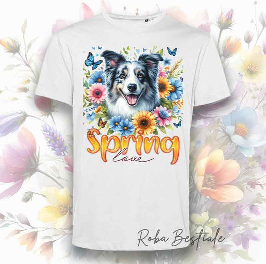 T-Shirt SPRING LOVE - BORDER COLLIE Blue Merle