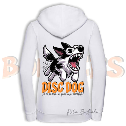 Felpa BONKERS - BORDER COLLIE Bianco e Nero - Con Cappuccio e Full Zip, Uomo o Donna, in tanti colori - dalla XS alla 5XL