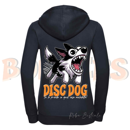 Felpa BONKERS - BORDER COLLIE Bianco e Nero - Con Cappuccio e Full Zip, Uomo o Donna, in tanti colori - dalla XS alla 5XL
