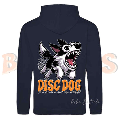 Felpa BONKERS - BORDER COLLIE Bianco e Nero - Con Cappuccio e Tasconi, Unisex, in tanti colori - dalla XS alla 5XL