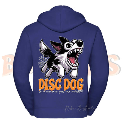 Felpa BONKERS - BORDER COLLIE Bianco e Nero - Con Cappuccio e Full Zip, Uomo o Donna, in tanti colori - dalla XS alla 5XL