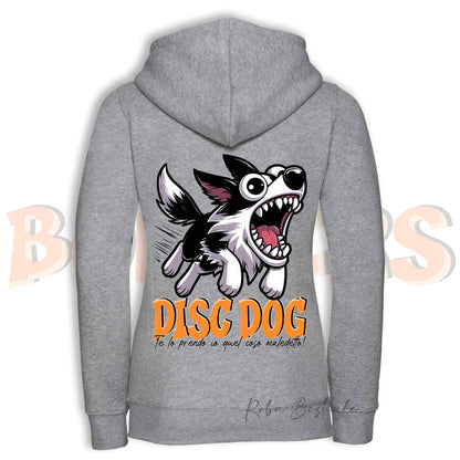 Felpa BONKERS - BORDER COLLIE Bianco e Nero - Con Cappuccio e Full Zip, Uomo o Donna, in tanti colori - dalla XS alla 5XL