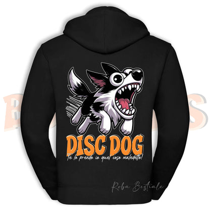 Felpa BONKERS - BORDER COLLIE Bianco e Nero - Con Cappuccio e Full Zip, Uomo o Donna, in tanti colori - dalla XS alla 5XL