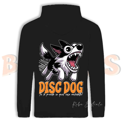 Felpa BONKERS - BORDER COLLIE Bianco e Nero - Con Cappuccio e Tasconi, Unisex, in tanti colori - dalla XS alla 5XL