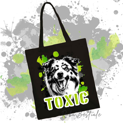 Tote Bag BORDER COLLIE Blue Merle - Collezione Toxic