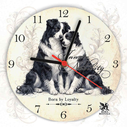 Orologio da Muro NOBILITY - BORDER COLLIE Bianco e Nero - in MDF - diametro 20 o 30 cm