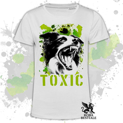 TOXIC T-Shirt - BORDER COLLIE - White or Beige, Men's or Women's - from XS to 5XL